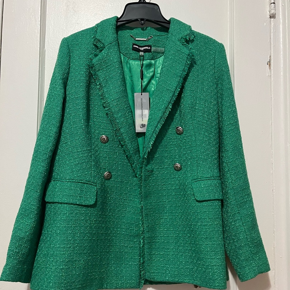 Green Karl Lagerfeld Double-Breasted Women's Blazer NWT